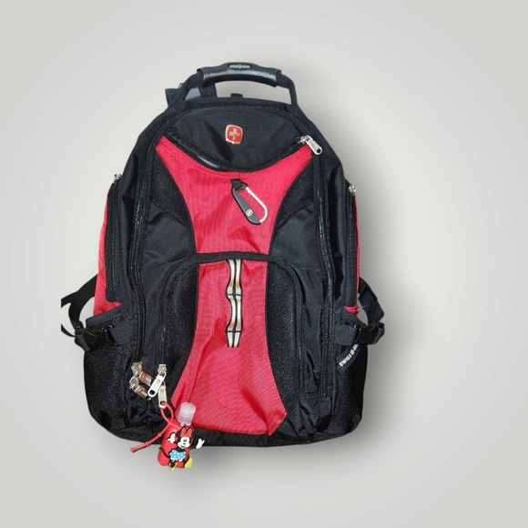 Swiss Army backpack Black Red Perfect For Air Travel Laptop backpack - Picture 8 of 16